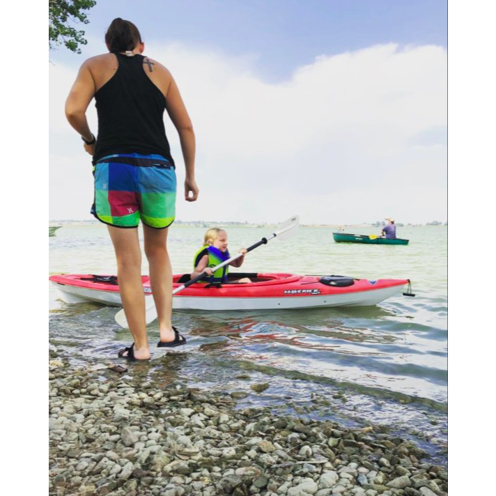 We went to the lake together for the first time on August 11, 2020 and the kids all learned how to kayak and paddle board.