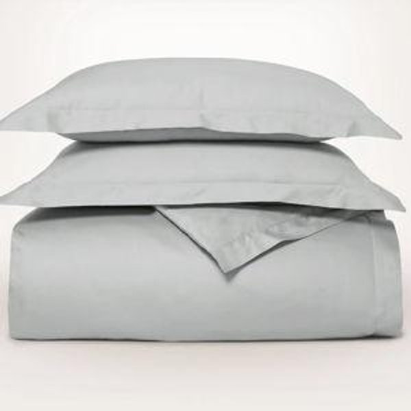Percale Hemmed Duvet Set - Color: Shore- Full/Queen