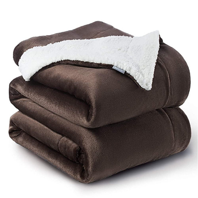 Bedsure Sherpa Fleece Blanket King Size Brown Plush Throw Blanket Fuzzy Soft Blanket Microfiber