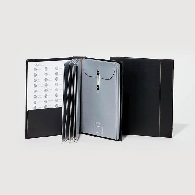 Savor | Folio Document Organizer | Custom Dyed Cloth Bound Expanding File Folder for Important Papers, Emergency Binder, Birth Certificates, Social Security Cards, Passports, Photos, and Letters…