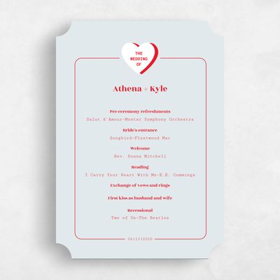 Blue Ticket Wedding Program - Jolla