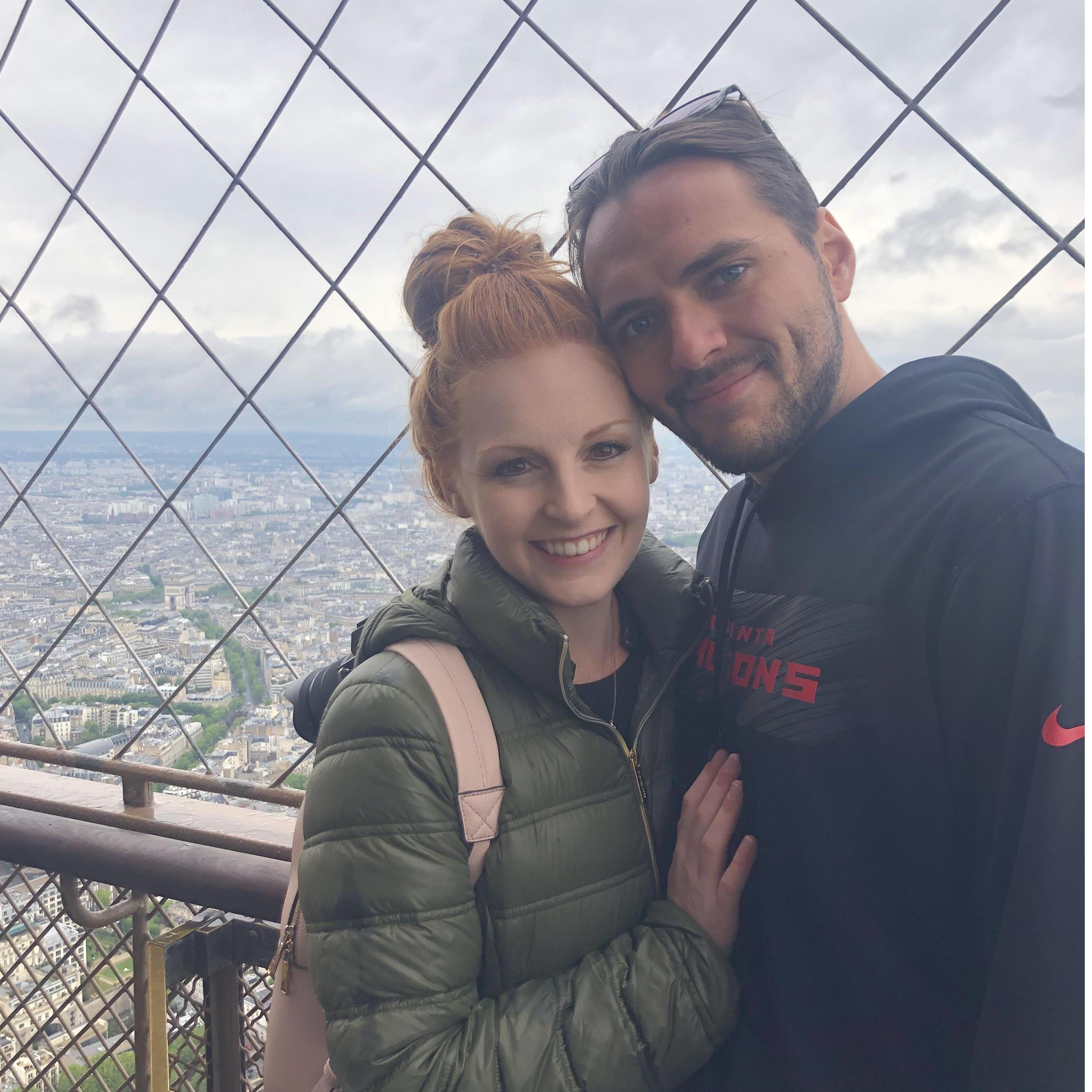 On top of the Eiffel Tower in Paris