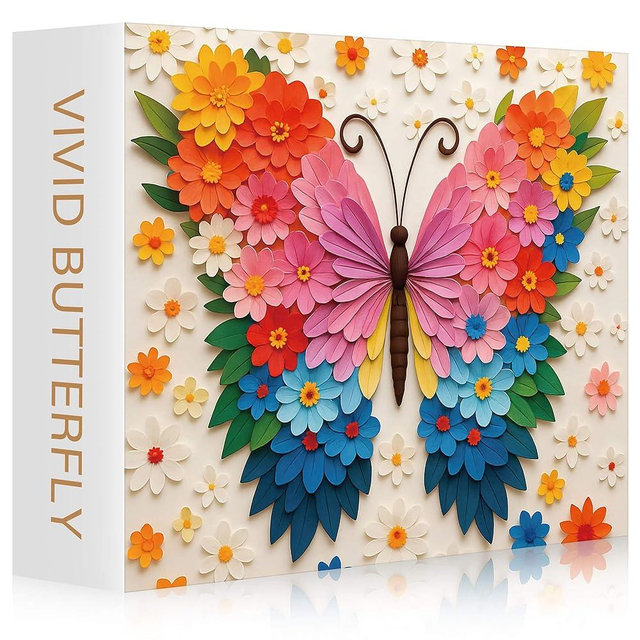Butterfly Puzzles for Adults 1000 Pieces, Funny Puzzle, Colorful Flower Animal Jigsaw Puzzles, Organizor Box, Thick & Sturdy, Home Decor, Challenging Family Puzzle, Gifts Puzzle Lovers(27.5x19.6 in)