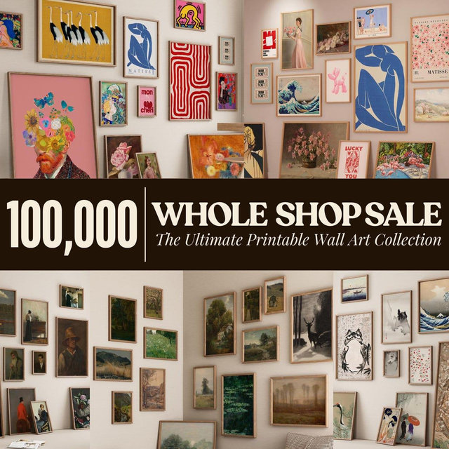 100.000 ECLECTIC MEGA BUNDLE Printable Wall Art, Whole Shop Sale, Gallery Wall Art, Eclectic Gallery Set, Maximalist Prints, Trendy Prints