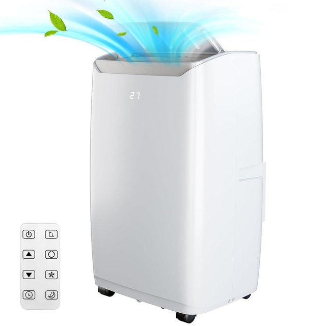 Quiet 12000 BTU Air Conditioner Portable for Room up to 550 Sq.Ft, 3 in-1 Floor Standing AC with Dehumidifier & Fan Mode, Sleep Mode, 24H Timer & Easy Window Installation Kit