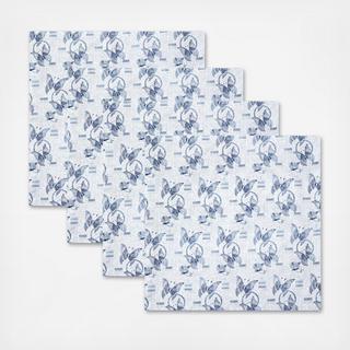 Butterfly Batik Dinner Napkin, Set of 4