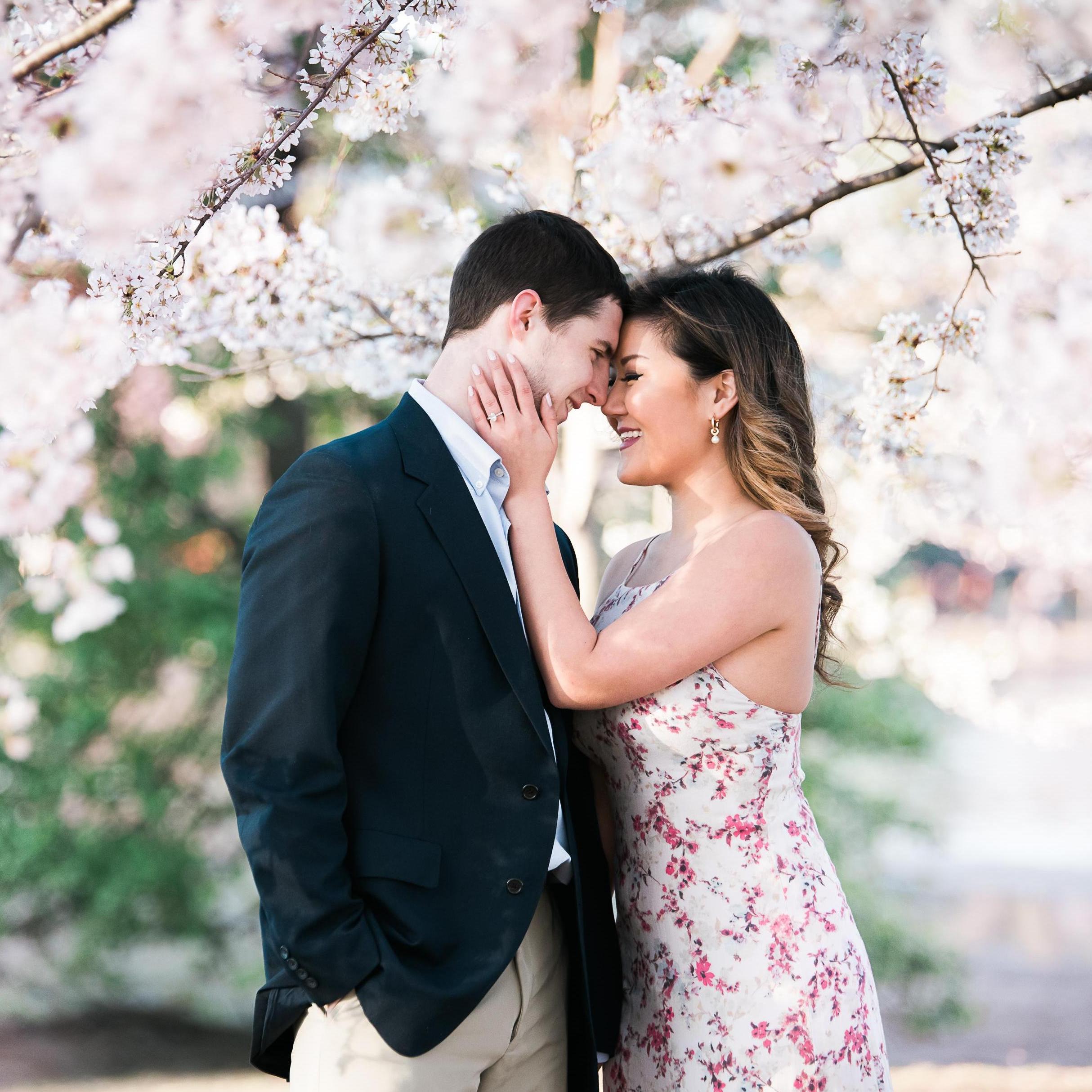 April 2019 Washington D.C. cherry blossom engagement shoot