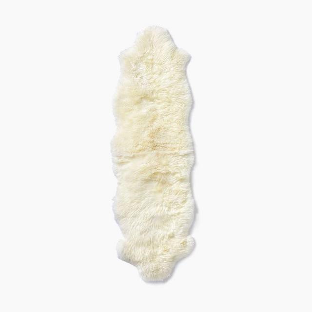 Sheepskin Rug, 2'x6', White