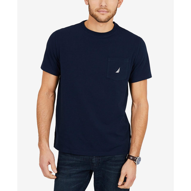 Nautica Men's Classic-Fit Solid Crew-Neck Pocket T-Shirt