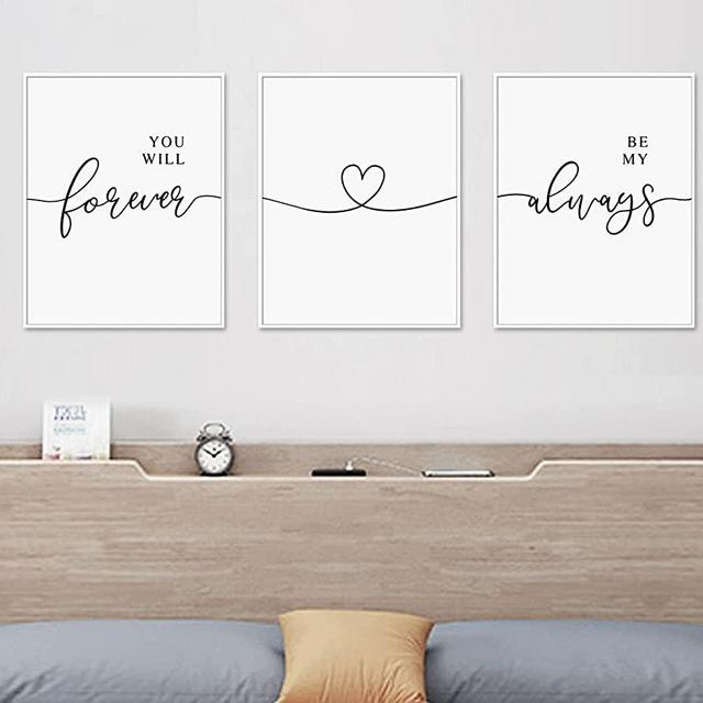 Bedroom Decor for Couples Wall Art Set of 3 Prints Bedroom Wall Decor Loves Above Bed Art Prints Home Gifts, 11x14inch Unframed