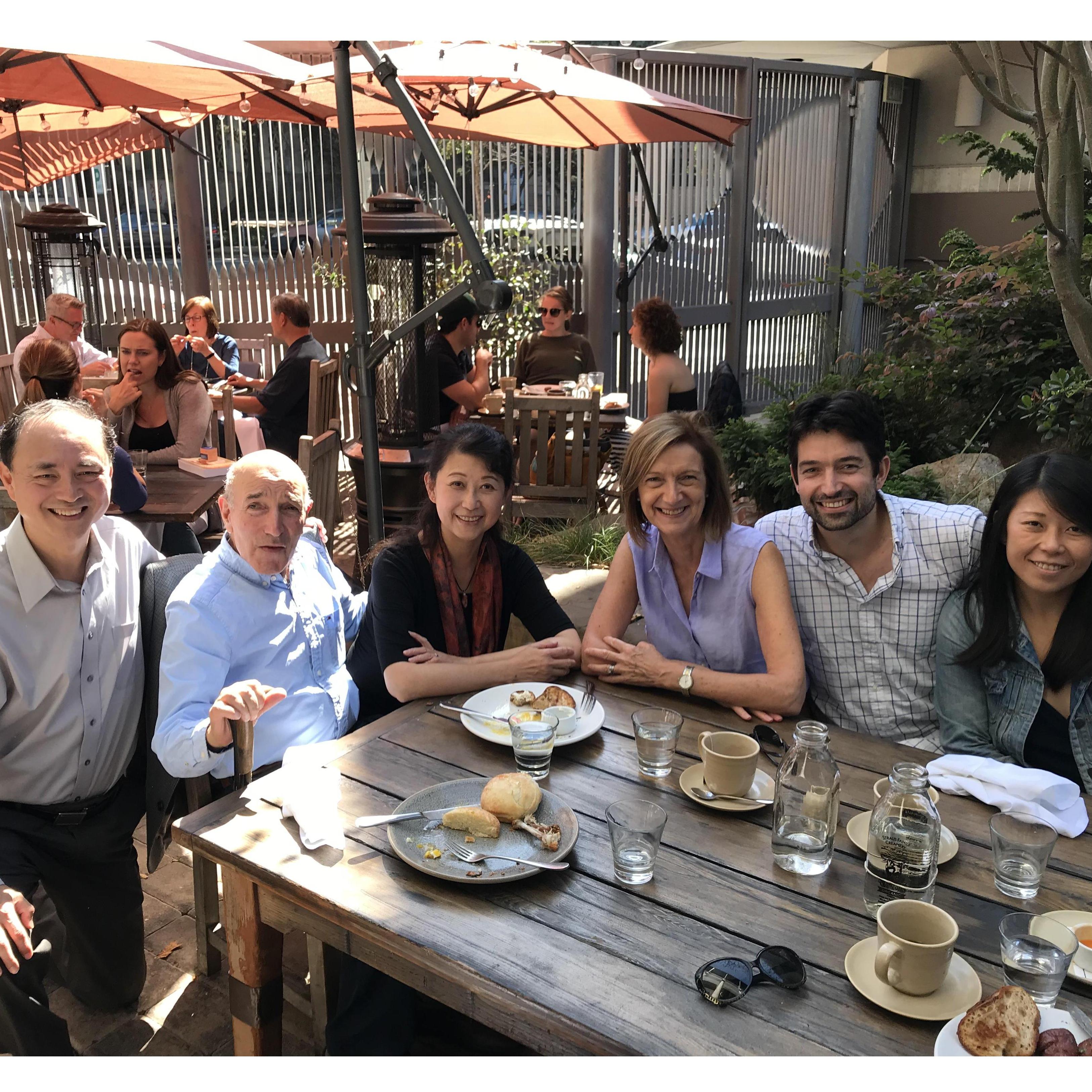 Brunch with our parents in Berkeley, CA, September 2018