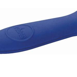 Lodge Silicone Hot Handle Holder - Dishwasher Safe Hot Handle Holder Designed for Lodge Cast Iron Skillets 9 Inches+ w/Keyhole Handle - Reusable Heat Protection Up to 500° - Blue
