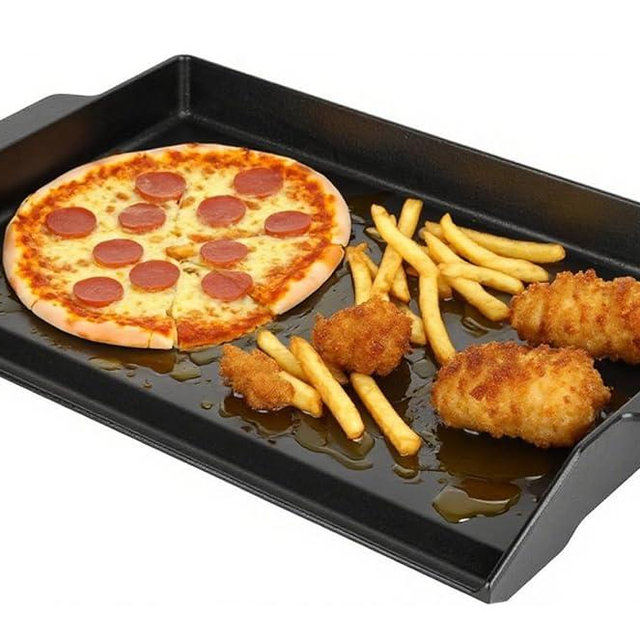 Universal Griddle Insert for Gas Grill, Cast Iron Flat Top Griddle for Stove 4 Burner, Pre-Seasoned Matte Porcelain Enamel Grill Plate for Camp Chef/Charbroil Etc. All Gas & Charcoal Grill 23" x 16"