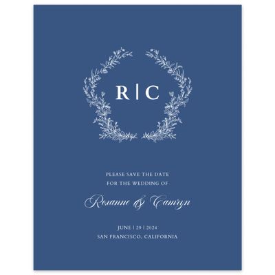 Royal Blue Wedding Digital Save the Date - Eleanora Classic