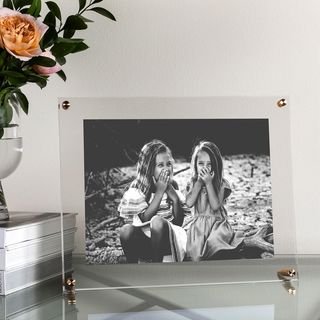Acrylic Bevel Gold Tabletop Float Frame