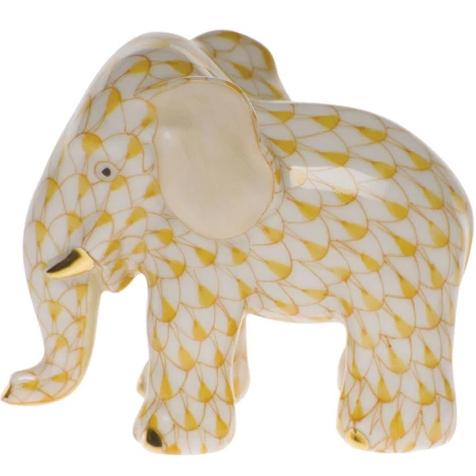 Herend Miniature Elephant, Yellow