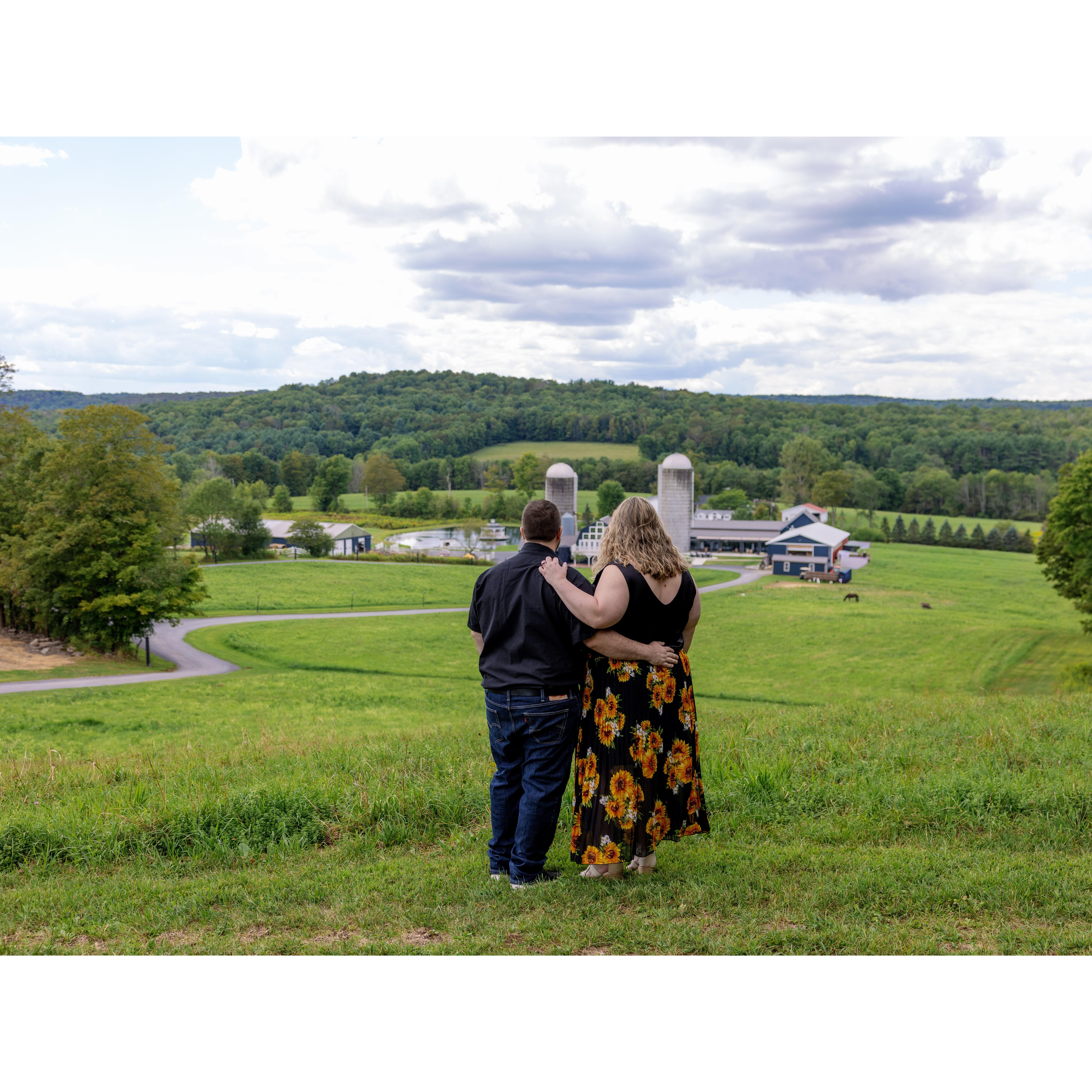 Engagement Session-Gilbertsville Farmhouse (Overlooking the venue)