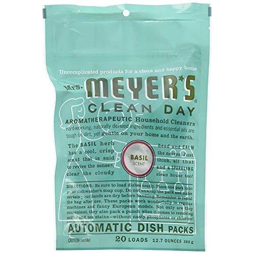 Mrs. Meyer's Clean Day Automatic Dish Packs, Basil, 20 ct, 3 un