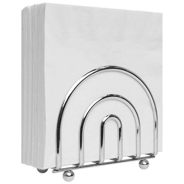 Blue Donuts Chrome Collection Napkin Holder - Classic Napkin Holders for Tables, Dining Table Napkin Holders for Kitchen, Kitchen Organization, Chrome