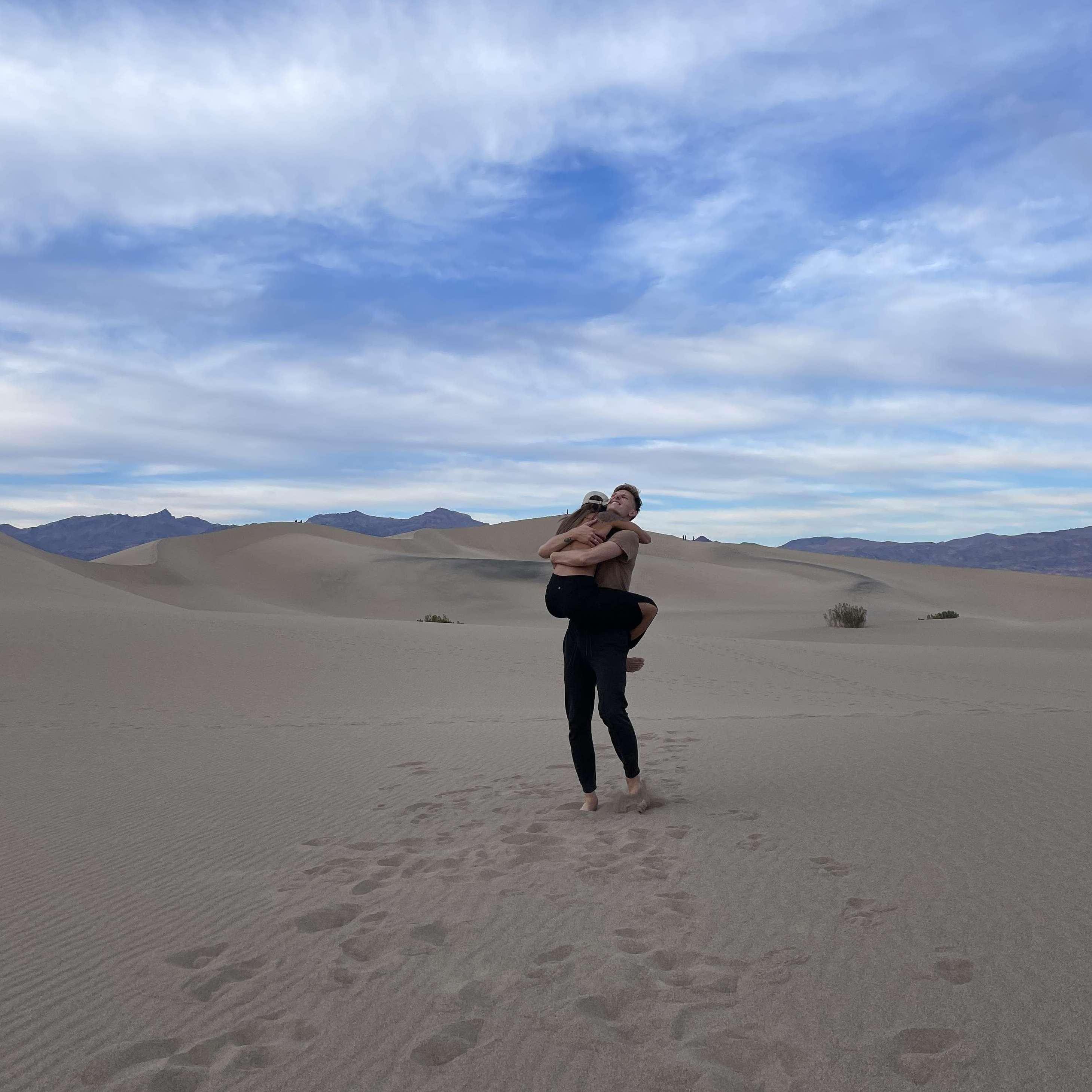 Runnin' around Death Valley's Mesquite Flat Dunes.