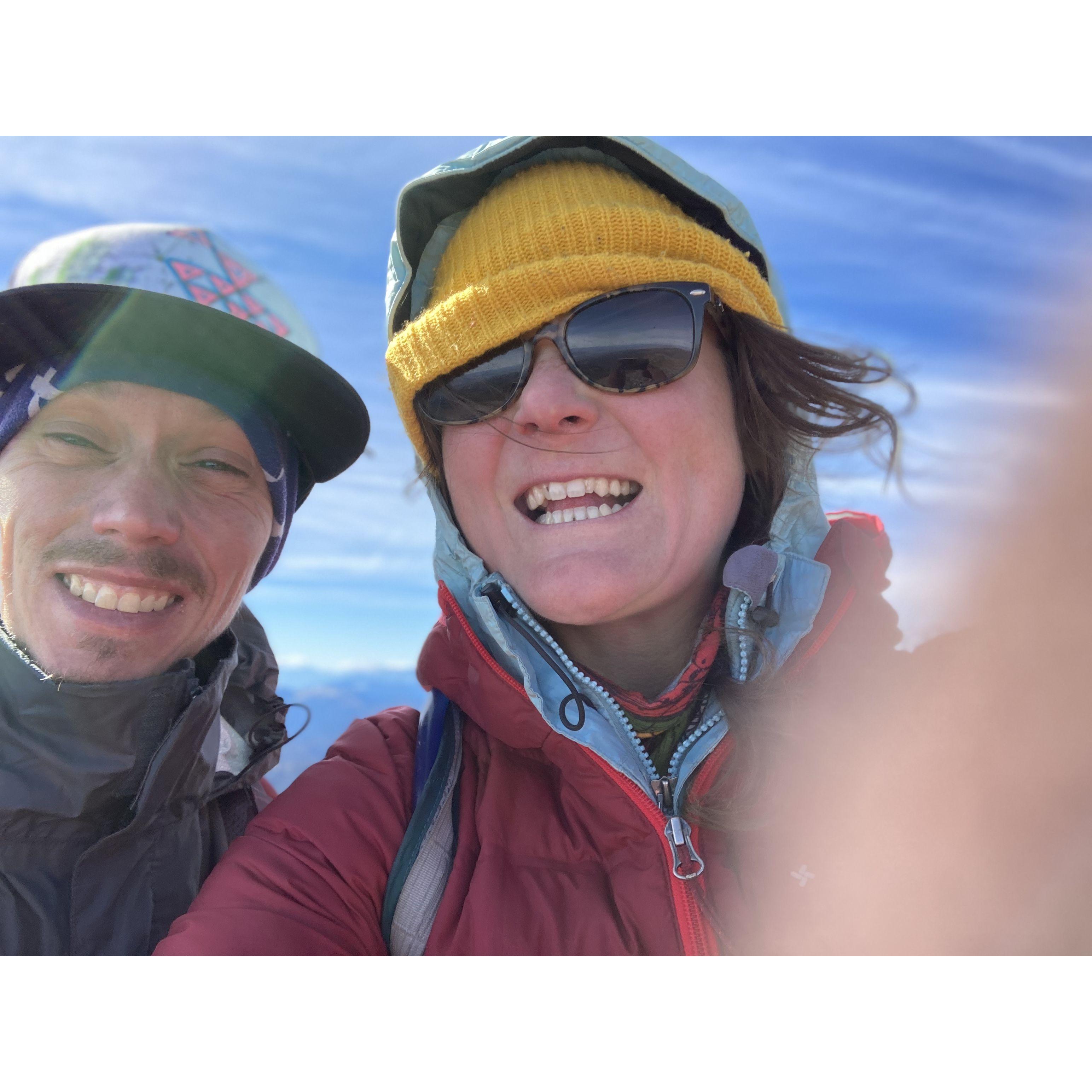 First summit together, and the windiest one yet still! Mt Rose, Tahoe CA '21