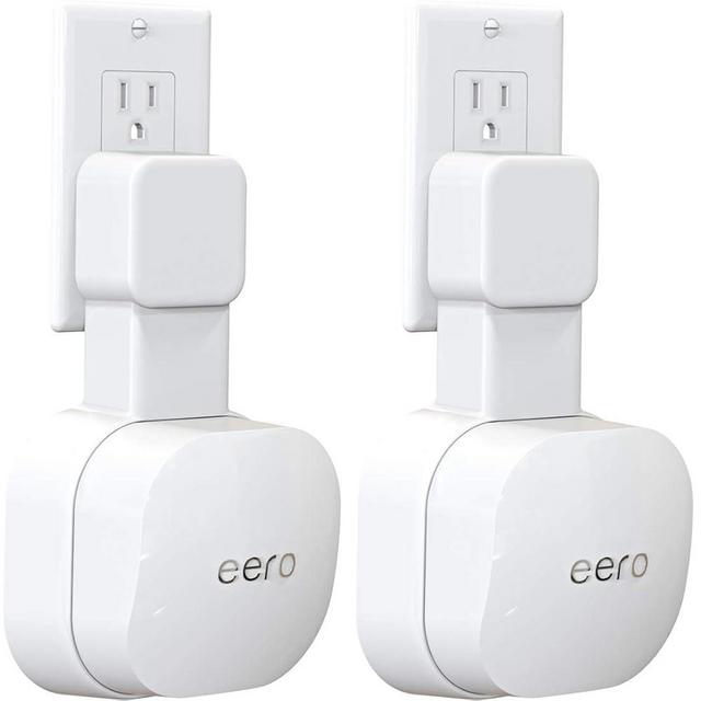 Tizomi Outlet Wall Mount ONLY for eero 6 Dual-Band mesh Wi-Fi 6 System [NOT Fit for eero Pro 6], No Messy Wires | Space Saving | Easily Be Moved Outlet Mount Holder for eero 6 Extender (2 Pack)
