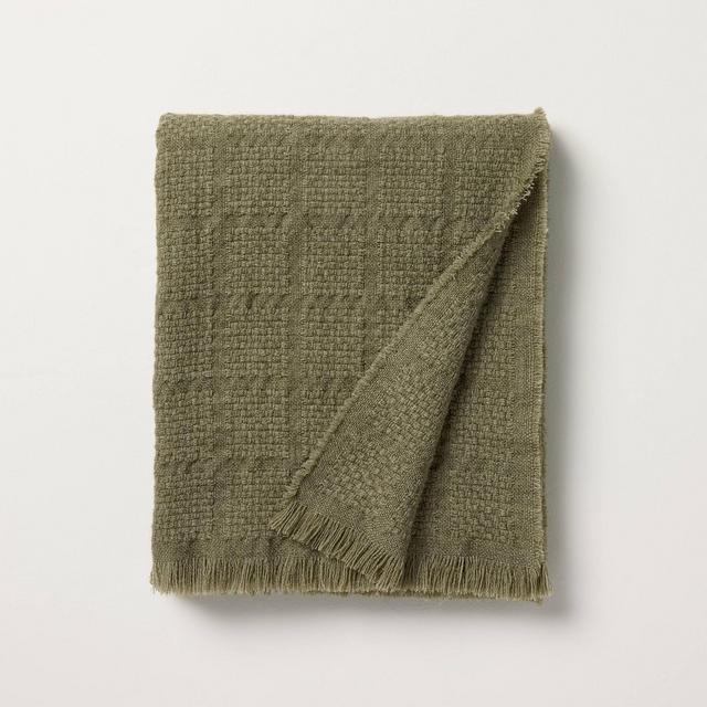 Woven Grid Throw Blanket Green - Hearth & Hand™ with Magnolia