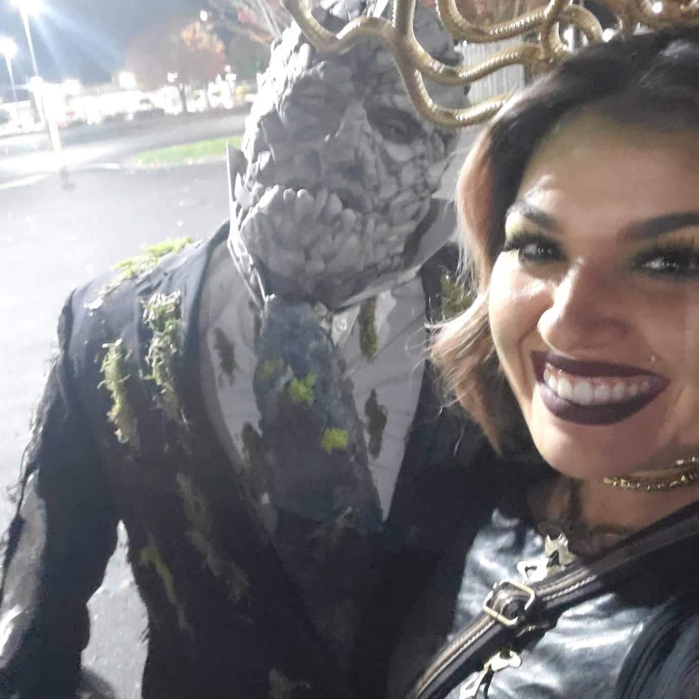 Our first Halloween together 2021 “Medusa and Man turned to stone”