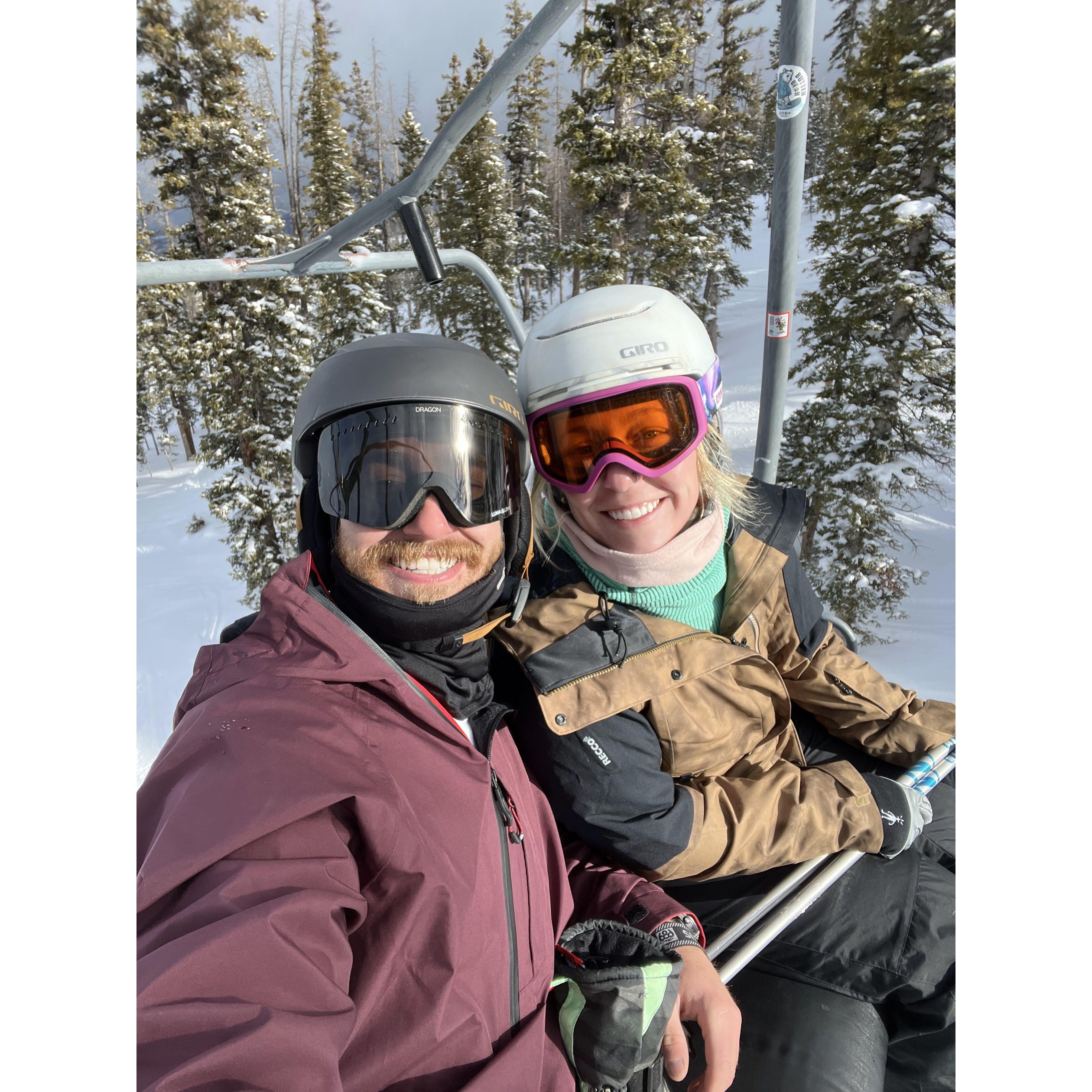 Erika's first time skiing