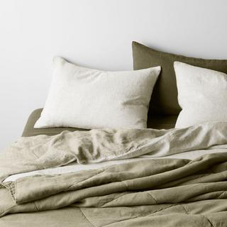 Reversible Grid/Striped Hemp Duvet Cover