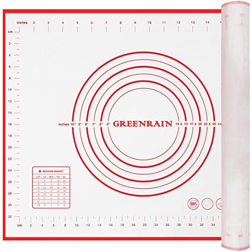 Silicone Pastry Mat Non Stick Extra Thick Baking Mat with Measurement Fondant Mat, Counter Mat, Dough Rolling Mat, Oven Liner, Pie Crust Mat (16''(W)20''(L))