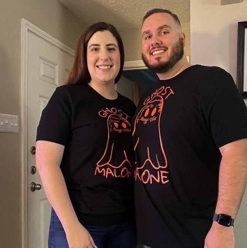 Post Malone concert with our matching shirts that Taylor's mom made!