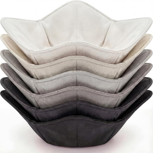 Boao 6 Pack Microwave Bowl Cozy Holder Safe Insulated Bowl Cozies Multipurpose Hot Heat Proof Soup Plate Holder to Prevent Hand from Heat and Maintain Food Warm(Gary)