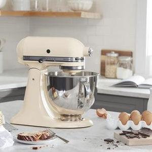 KitchenAid Artisan Series 5 Quart Tilt Head Stand Mixer with Pouring Shield KSM150PS, Almond Cream