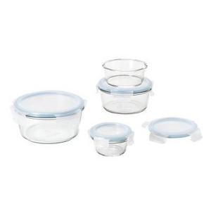 OXO 8pc Glass Food Storage Container Set Blue
