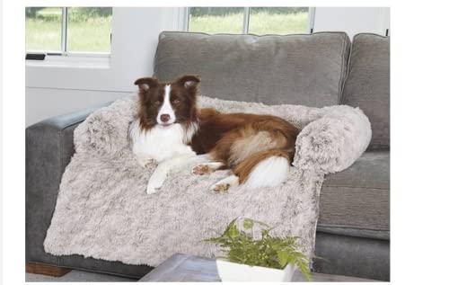 Dog Bed Mat, Couch Protector for Dog, Calming Dog Bed for Dogs and Cats, Bolster Bed for Dog, Waterproof Soft Fluffy Dog Mat for Crate and Furniture Protection, Removable Washable Cover (Large)