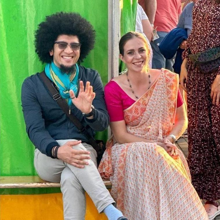 The first photo Indradyumna Swami took of us as a couple.