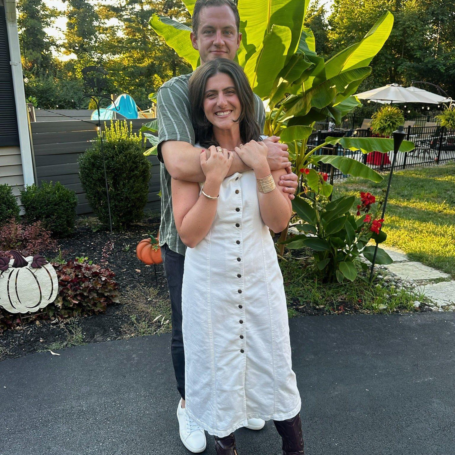 Before our engagement celebration dinner!