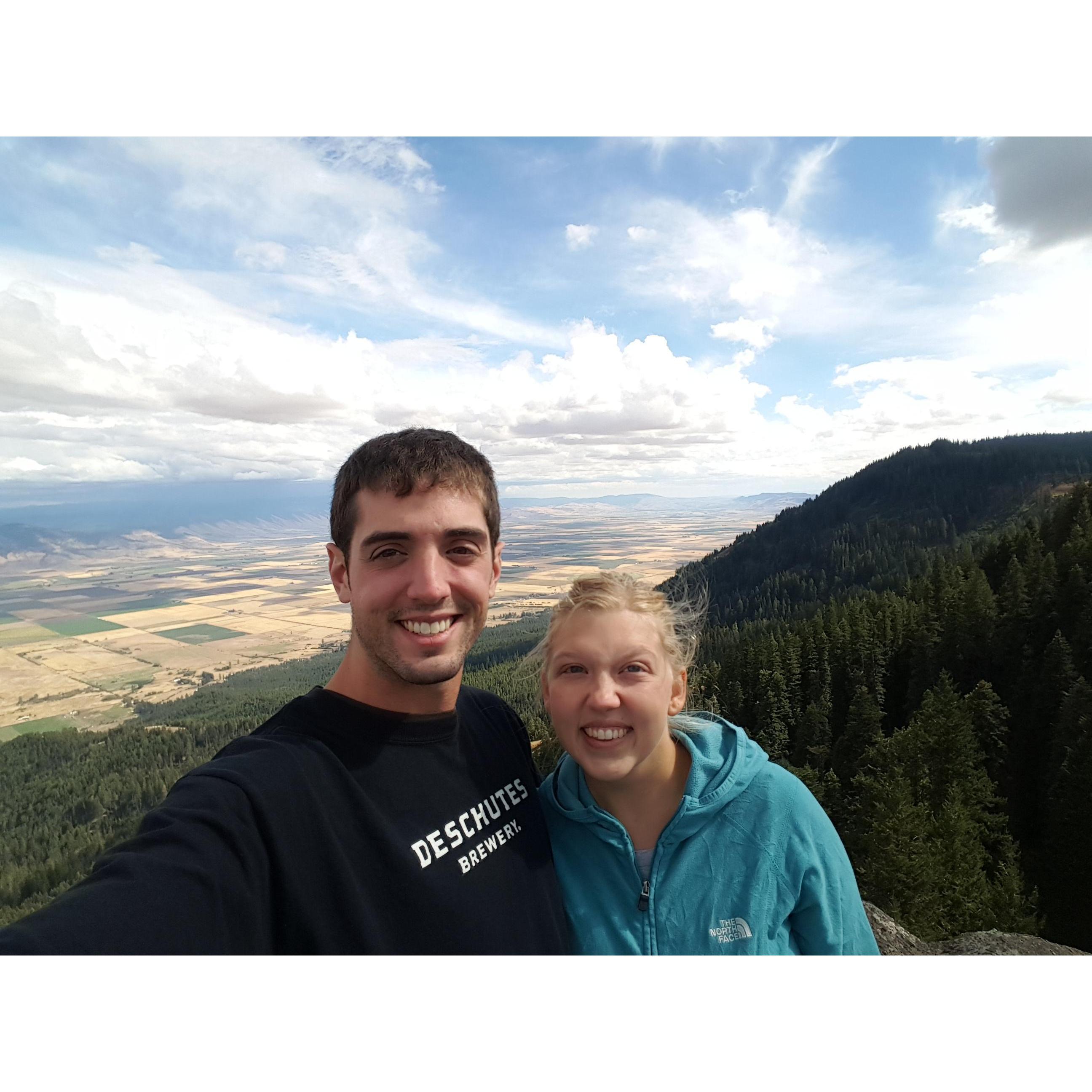 When we decided on La Grande it was heavily influenced by this stunning view of the Grande Ronde Valley. This is also where the proposal took place--just a little less fog.