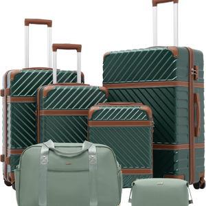 Coolife Luggage Set Suitcase Carry On Luggage PC Hardshell Luggage TSA Lock Spinner Wheels Telescopic Handle