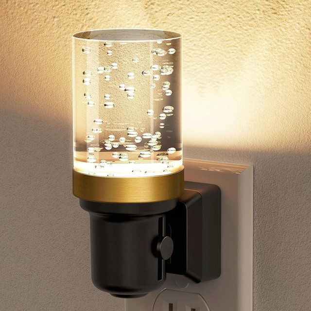 JandCase Night Light, Dimmable Night Lights Plug into Wall, Auto On/Off Light Sensor Nightlight, 3000K Warm White 0-100LM Brightness LED Night Light, Bathroom Night Light Hallway Bedroom Decoration