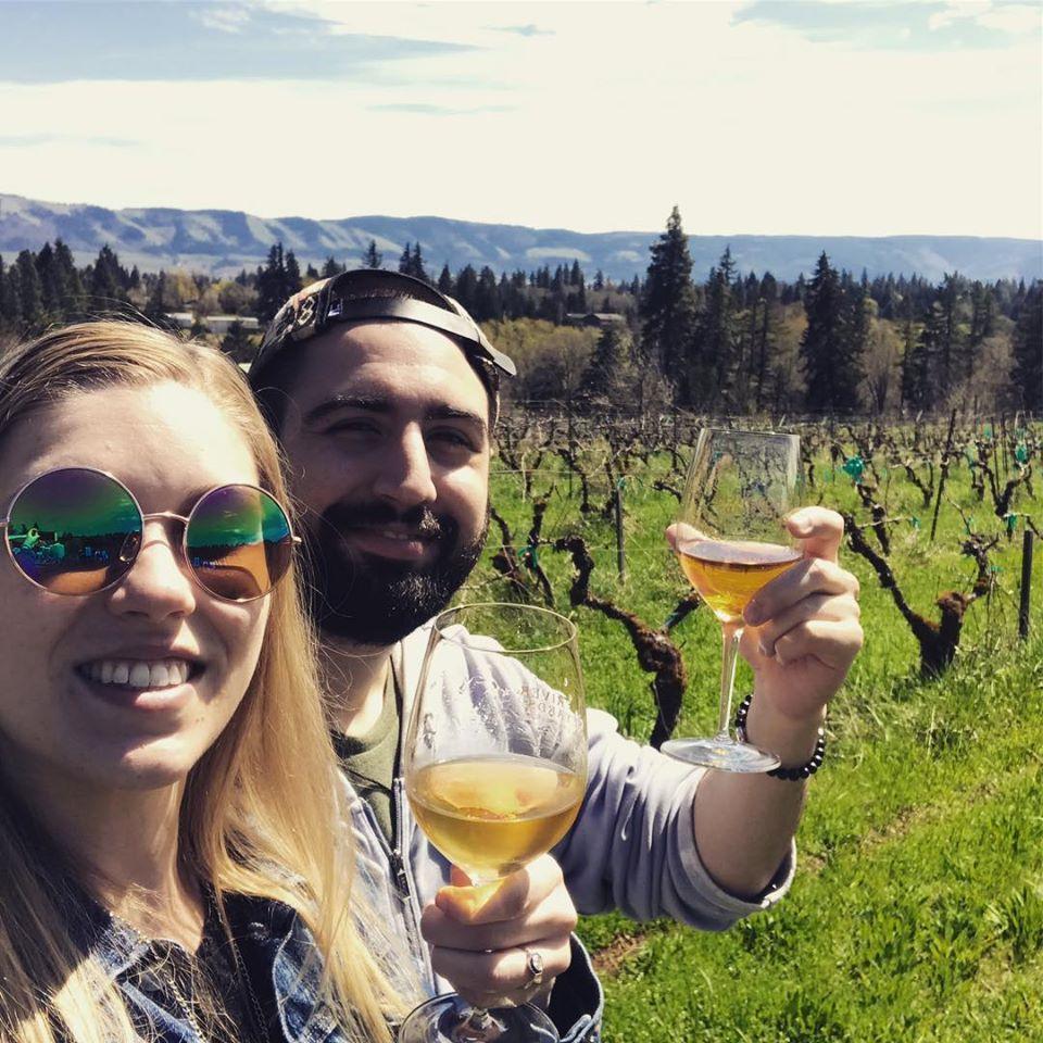 Toasting the vineyards in Mount Hood, OR on our West Coast vacation!
