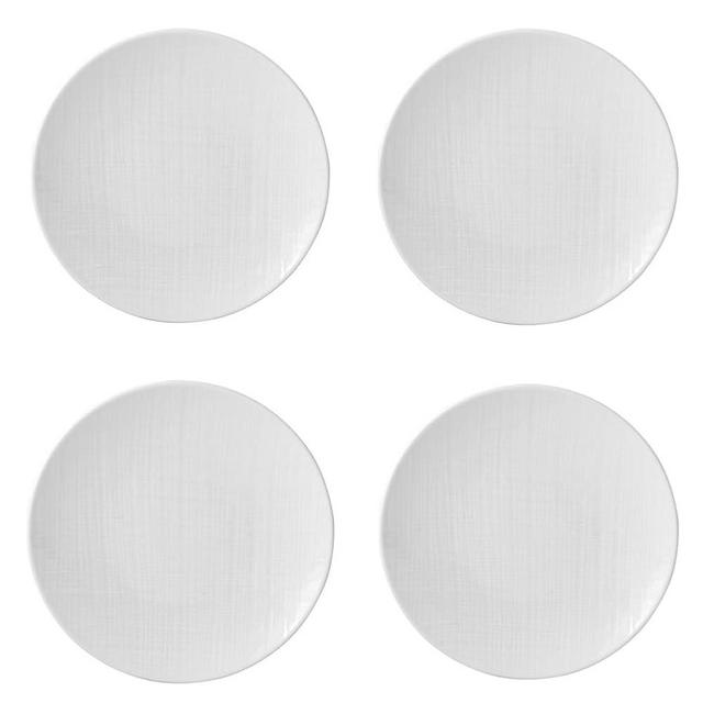 Bernardaud Organza Set of 4 Coupe Bread & Butter Plates #5602-20332, 6.5 inch diameter, White