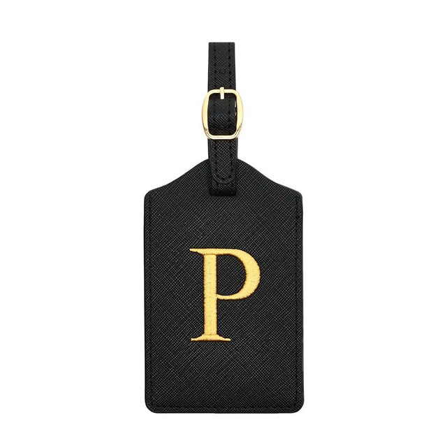 Luggage Tag PU Leather for Suitcase Baggage Handbag Travel Bag Label Suitcase Tag Suitcase Label Tag w. Name Card & Privacy Cover (P)