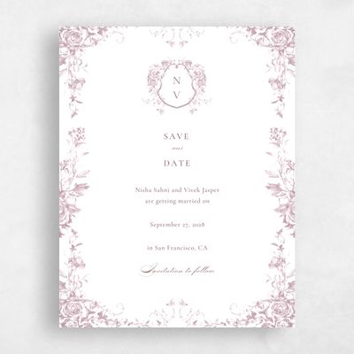 Pink Wedding Save the Date - Hattaway Portrait
