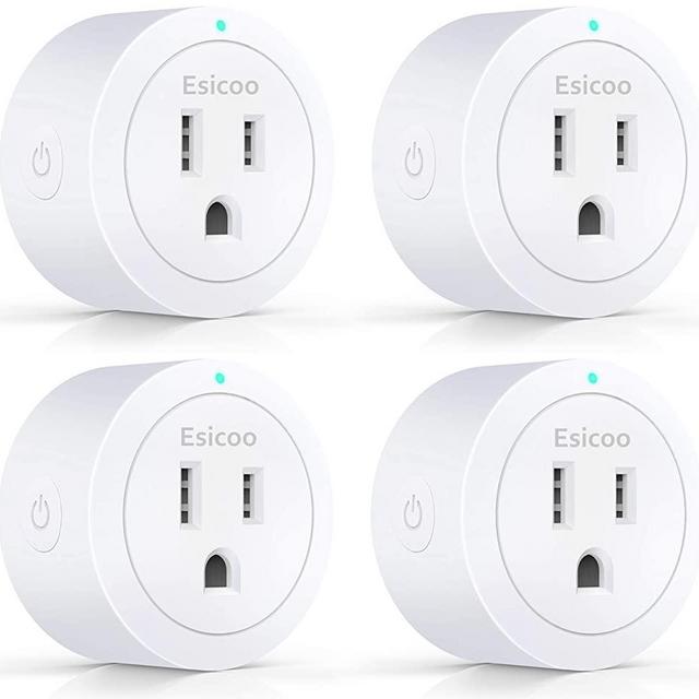 Esicoo Smart Plug ESICOO - Plug A Certified Compatible with Alexa, Echo & Google Home - Only WiFi 2.4G (4-PACK)