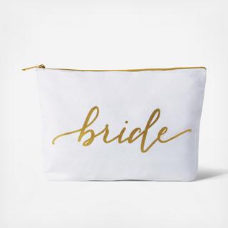 Bride Calligraphy Canvas Makeup Bag