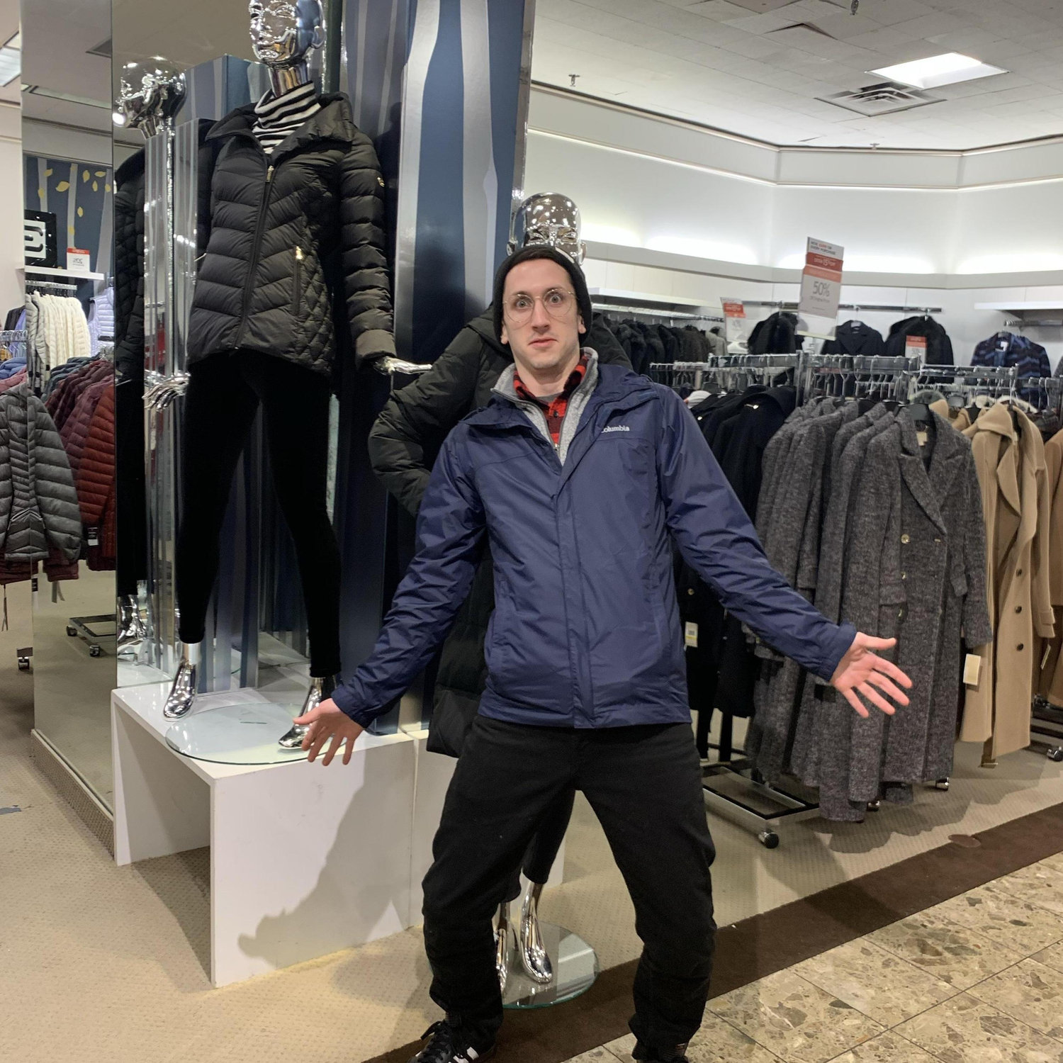 Dylan thought he was a better model than the actual mannequins