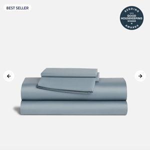 Luxe Sateen Core Sheet Set in color "Storm," size "full bed"