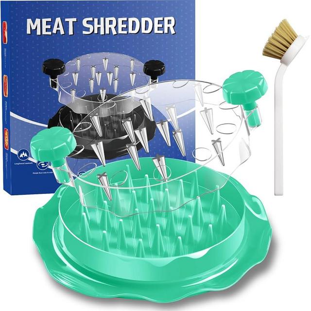 Chicken Shredder Tool Twist Large with Brush,Visible Kitchen Meat Shredder Grinder Machine,Strong Anti-Slip Base,Ergonomic Handle,BPA Free,Suitable for Pork Beef Chicken